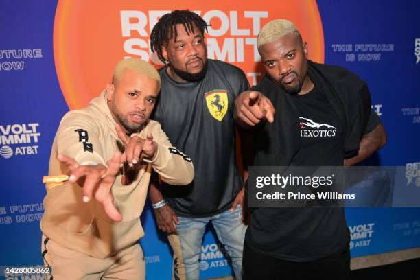 Raz B and Ray J attend 2022 Revolt Summit at 787 Windsor on September 24, 2022 in Atlanta, Georgia.