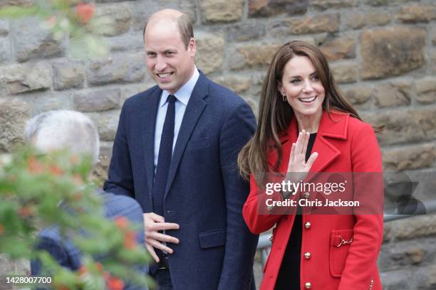 Prince William, Prince of Wales and Catherine, Princess of Wales leave St Thomas Church, which has been has been redeveloped to provide support to...