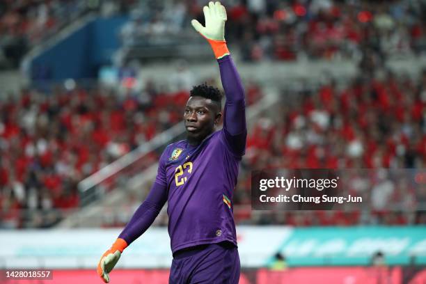 Onana Onana Andre of Cameroon in action during the South Korea v Cameroon - International friendly match at Seoul World Cup Stadium on September 27,...