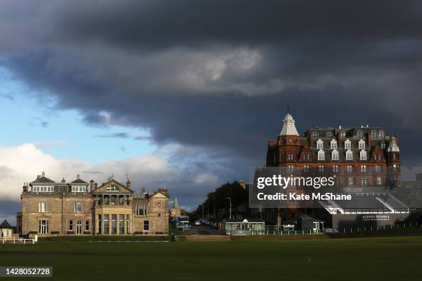 General view across the 1st and 18th holes with The R&A Clubhouse during a practice round prior to the Alfred Dunhill Links Championship at the Old...