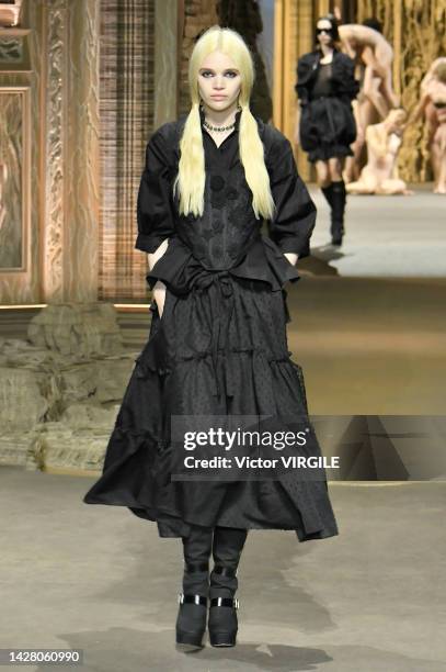 Model walks the runway during the Christian Dior Ready to Wear Spring/Summer 2023 fashion show as part of the Paris Fashion Week on September 27,...