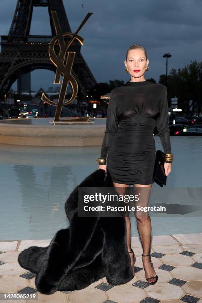 Kate Moss attends the Saint Laurent Womenswear Spring/Summer 2023 show as part of Paris Fashion Week on September 27, 2022 in Paris, France.