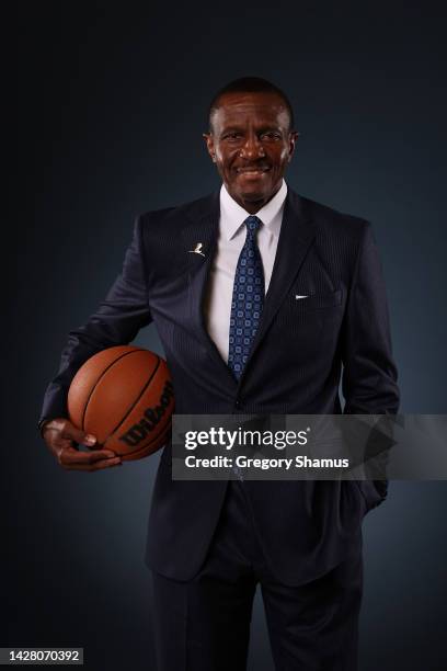 Head coach Dwane Casey of the Detroit Pistons poses for a portrait during Detroit Pistons Media Day at Little Caesars Arena on September 26, 2022 in...