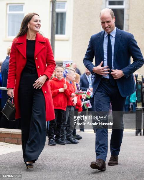 Prince William, Prince of Wales and Catherine, Princess of Wales arrive at St Thomas Church, which has been has been redeveloped to provide support...