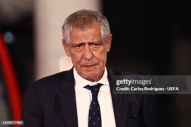 Fernando Santos, Manager of Portugal, arrives prior to kick off of the UEFA Nations League League A Group 2 match between Portugal and Spain at...