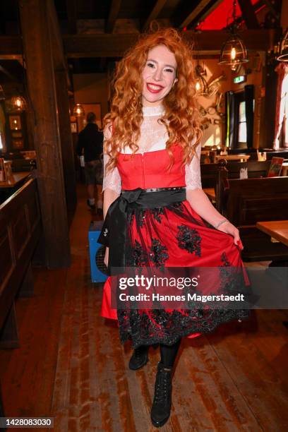 Laura Kaefe attends the Ladies Red Wiesn during Oktoberfest on September 27, 2022 in Munich, Germany.