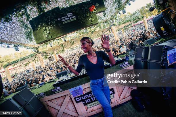 Producer Honey Dijon performs on stage during Brunch In The Park at Parque Enrique Tierno Galván on September 24, 2022 in Madrid, Spain.