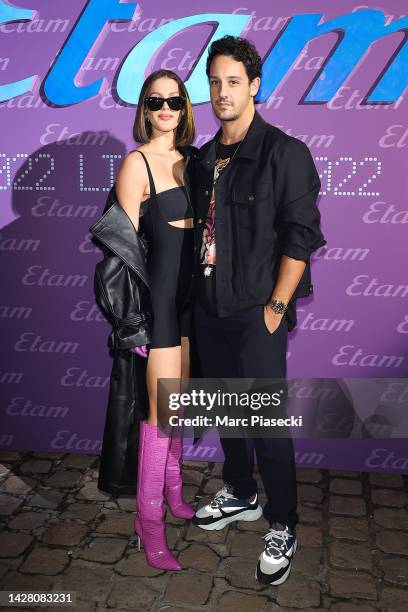 Iris Mittenaere and Diego El Glaoui attend the Etam Womenswear Spring/Summer 2023 show as part of Paris Fashion Week on September 27, 2022 in Paris,...