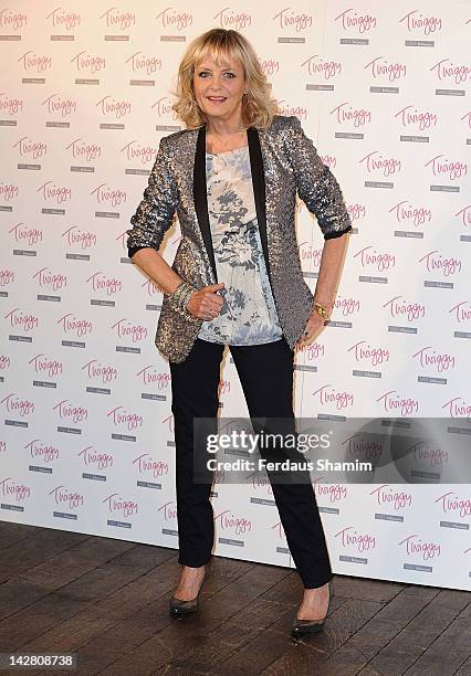 Twiggy showcases designs from the new collection Twiggy for M&S Woman at Marks & Spencer Head Office on April 12, 2012 in London, England.