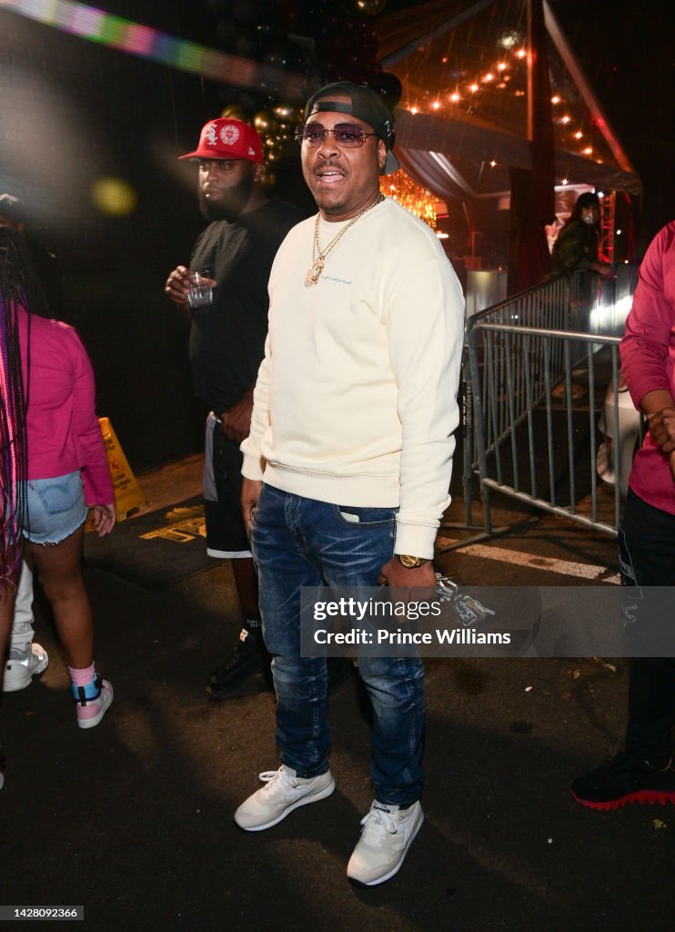 Tip Rapper Body Rapper Mac Boney attends T.I. Birthday celebration at Trap City Cafe ...