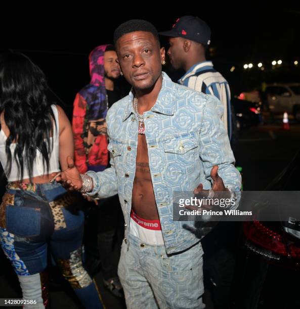 Rapper Lil Boosie attends T.I. Birthday celebration at Trap City Cafe on September 26, 2022 in Atlanta, Georgia.