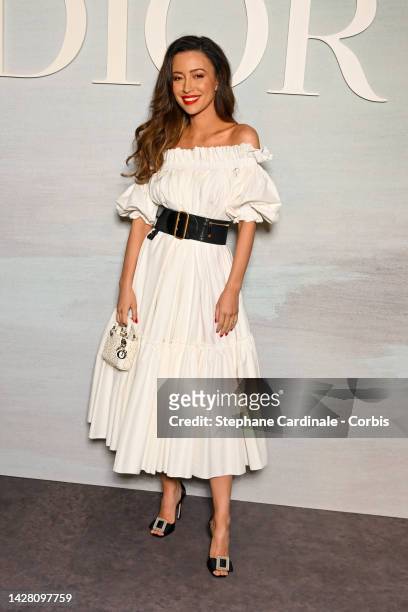 Christian Serratos attends the Christian Dior Womenswear Spring/Summer 2023 show as part of Paris Fashion Week on September 27, 2022 in Paris, France.