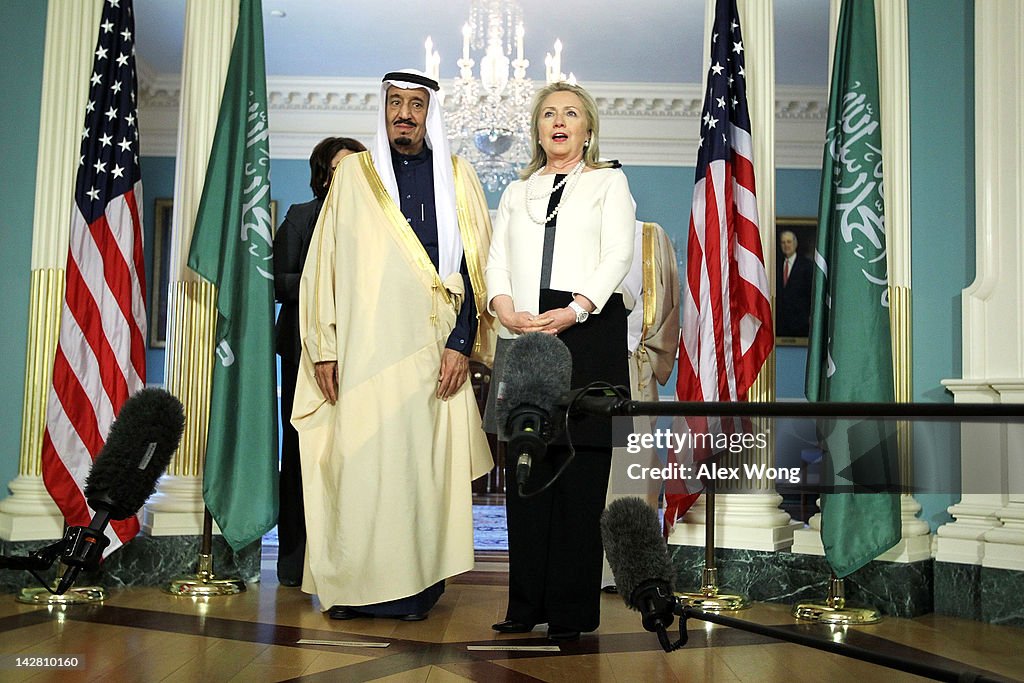 Secretary Of State Hillary Clinton Meets With Saudi Arabian Defense Minister