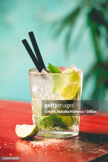 mojito cocktail on a table - mojito stock pictures, royalty-free photos & images