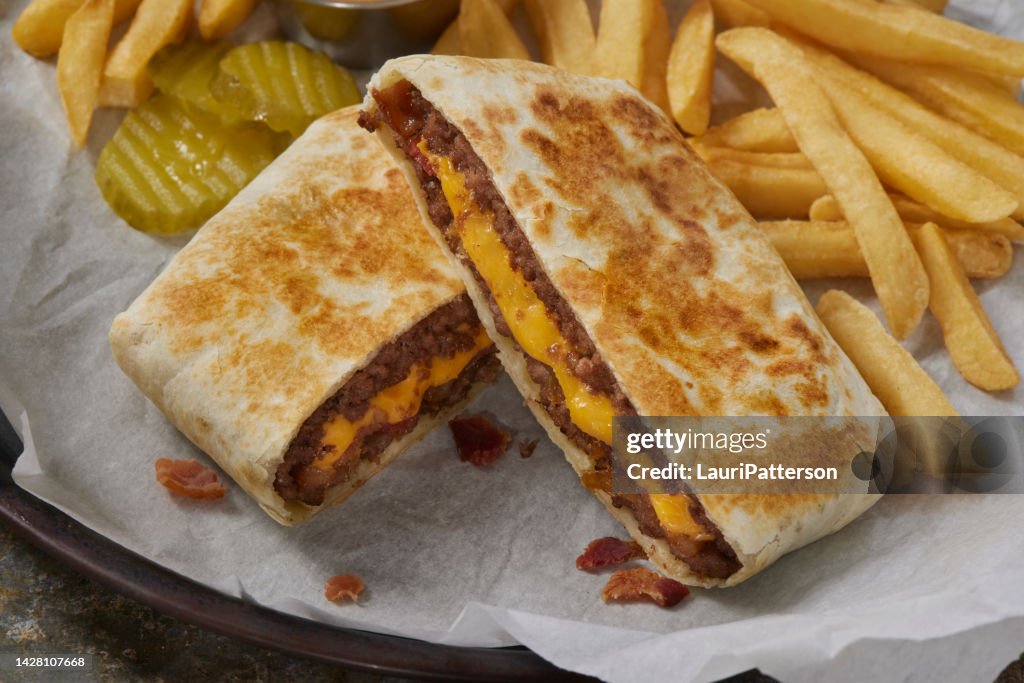 Double Bacon Cheese Burger Crunch Wrap