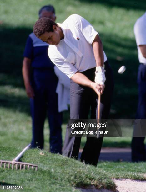Golfer and broadcaster Bryant Gumbel during Pro Am Tournament at La Costa Country Club, January 7, 1986 in Carlsbad, California.