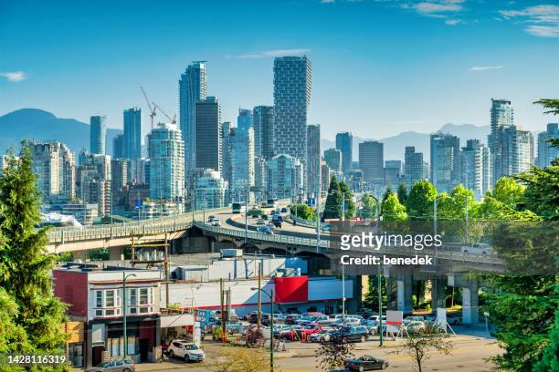 vancouver downtown skyline bc canada - vancouver skyline stock pictures, royalty-free photos & images