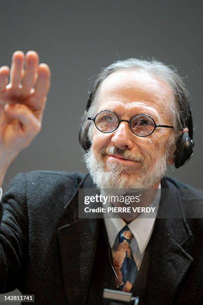 In this file picture taken on September 28, 2009 US cartoonist Robert Crumb gives a press conference at the Centre Georges Pompidou in Paris to...