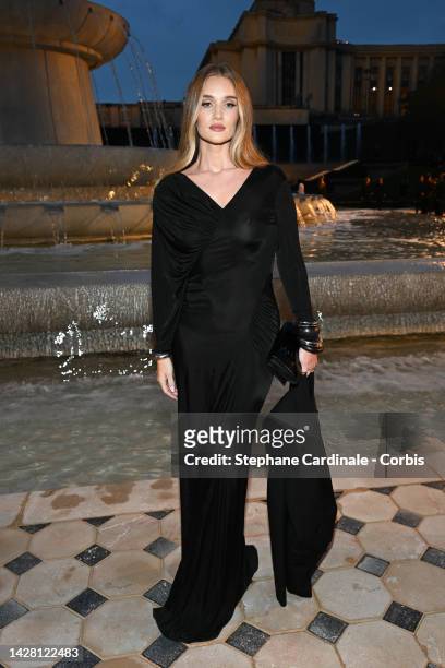 Rosie Huntington-Whiteley attends the Saint Laurent Womenswear Spring/Summer 2023 show as part of Paris Fashion Week on September 27, 2022 in Paris,...