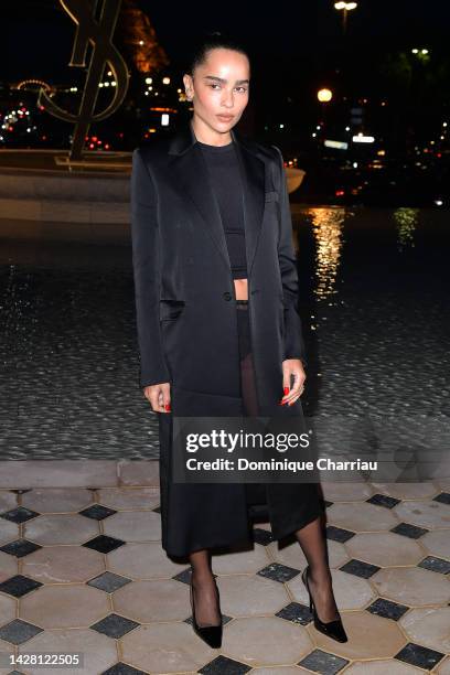 Zoe Kravitz attends the Saint Laurent Womenswear Spring/Summer 2023 show as part of Paris Fashion Week on September 27, 2022 in Paris, France.