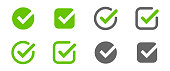 Checkmark icon set. Vector illustration. Tick or check mark symbol collection.