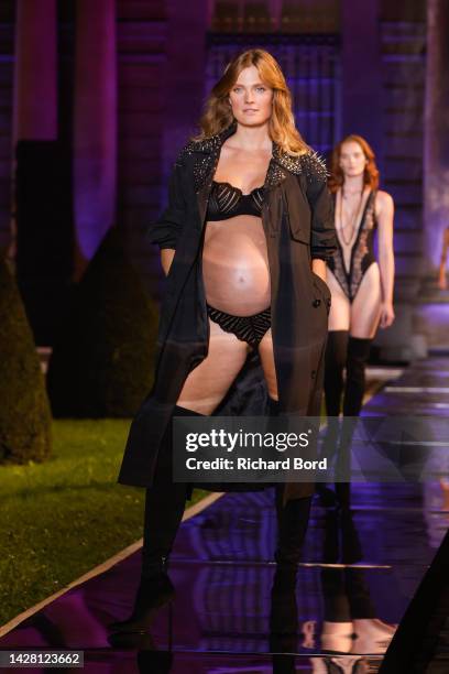 Constance Jablonski walks the runway during the Etam Womenswear Spring/Summer 2023 show at National Archives Museum as part of Paris Fashion Week on...