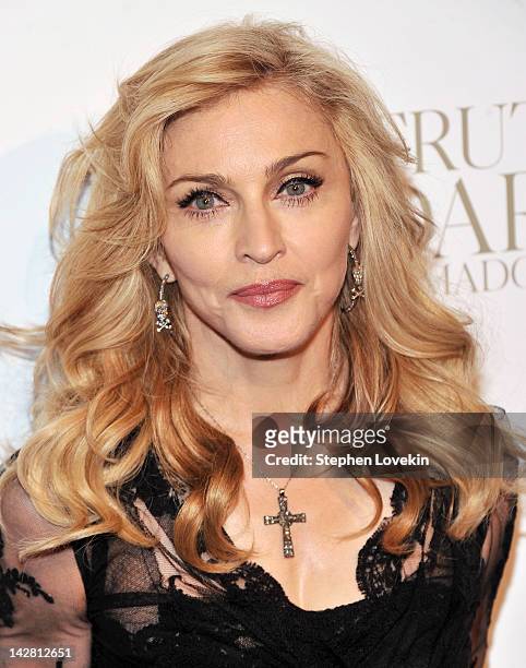 Singer Madonna Launches Her Signature Fragrance "Truth Or Dare" By Madonna Macy's Herald Square on April 12, 2012 in New York City.