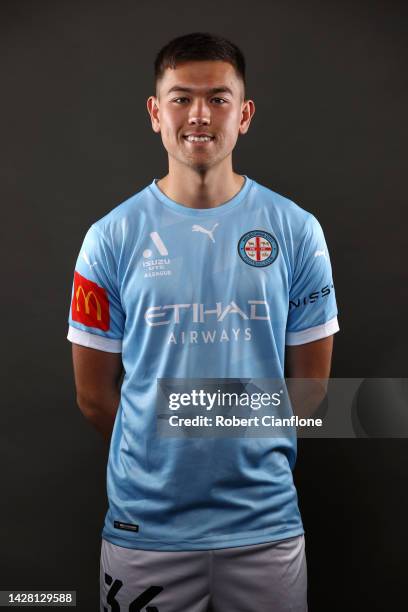 Kerrin Stokes of Melbourne City poses during the Melbourne City A-League Men's headshots session at AAMI Park on September 26, 2022 in Melbourne,...