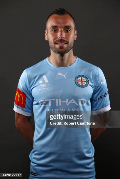 Florin Berenguer of Melbourne City poses during the Melbourne City A-League Men's headshots session at AAMI Park on September 26, 2022 in Melbourne,...