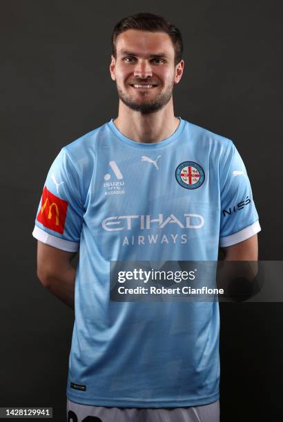 Curtis Good of Melbourne City poses during the Melbourne City A-League Men's headshots session at AAMI Park on September 26, 2022 in Melbourne,...