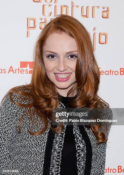 Actress Cristina Castano attends "De Cintura Para Abajo" Photocall at Circulo de Bellas Artes Theatre on April 12, 2012 in Madrid, Spain.