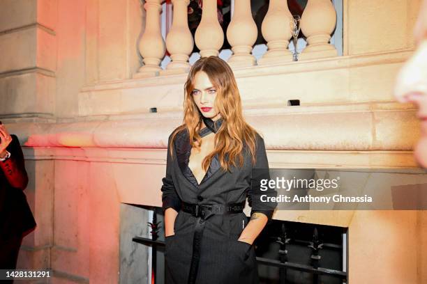Cara Delevigne attends the "Cara Loves Karl Paris" party as part of Paris Fashion Week on September 27, 2022 in Paris, France.