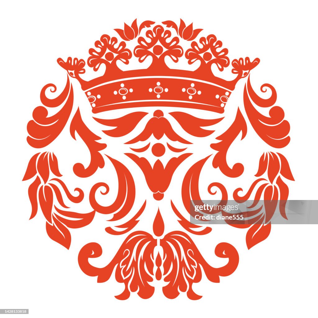 Vintage Crown Ornament auf transparentem Hintergrund