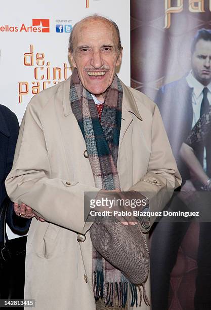 Actor Jose Sazatornil attends "De Cintura Para Abajo" photocall at Circulo de Bellas Artes Theatre on April 12, 2012 in Madrid, Spain.