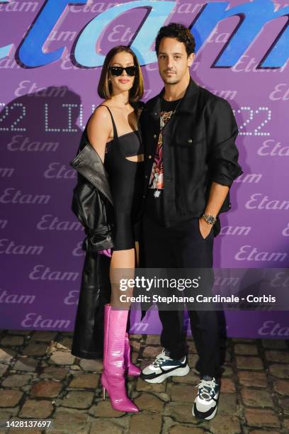 Iris Mittenaere and Diego El Glaoui attend the Etam Womenswear Spring/Summer 2023 show as part of Paris Fashion Week on September 27, 2022 in Paris,...
