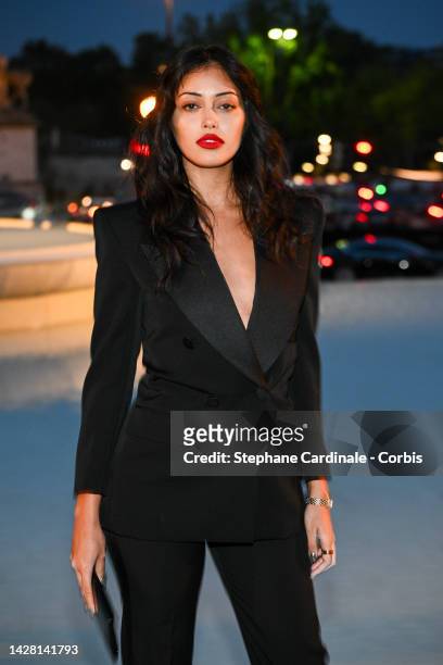 Cindy Kimberly attends the Saint Laurent Womenswear Spring/Summer 2023 show as part of Paris Fashion Week on September 27, 2022 in Paris, France.