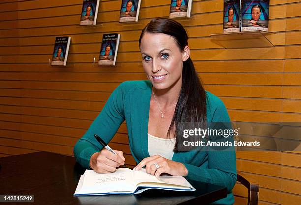 Olympic swimmer Amanda Beard signs copies of her new book "In The Water, They Can't See You Cry" at Barnes & Noble 3rd Street Promenade on April 12,...