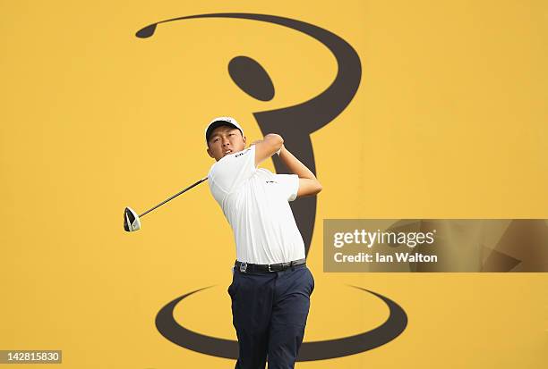 David Lipsky of USA in action during the second round of the Maybank Malaysian Open at Kuala Lumpur Golf & Country Club on April 13, 2012 in Kuala...