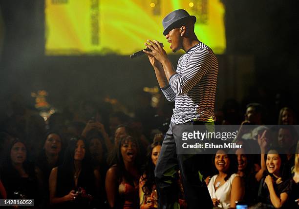 Recording artist Ne-Yo performs during the 11th annual Michael Jordan Celebrity Invitational gala at the Aria Resort & Casino at CityCenter March 30,...