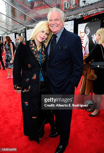 Actors Katie Wagner and Robert Wagner arrive at the TCM Classic Film Festival opening night premiere of the 40th anniversary restoration of "Cabaret"...