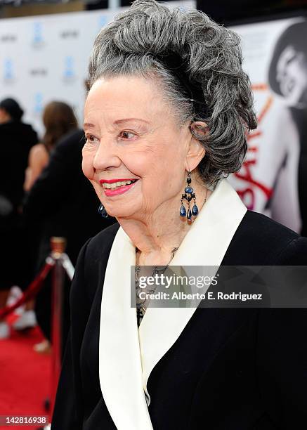 Actress Diana Serra Cary arrives at the TCM Classic Film Festival opening night premiere of the 40th anniversary restoration of "Cabaret" at...