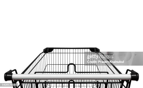 shopping cart isolated on white. clipping path - traçado de recorte - fotografias e filmes do acervo