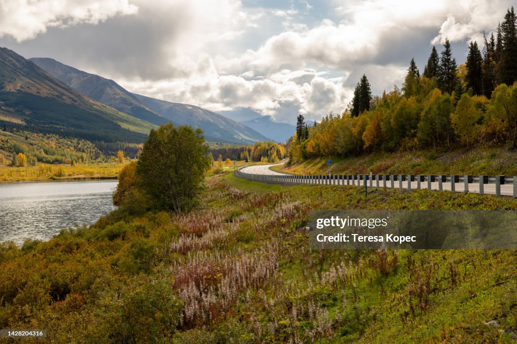 View From Seward Highway in Alaska of Lakes and Mountains
