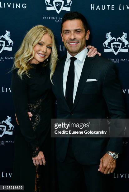 Kelly Ripa and Mark Consuelos attend the Haute Living Celebrates Kelly Ripa And The Release Of "Live Wire" With Parfums de Marly And Telmont...