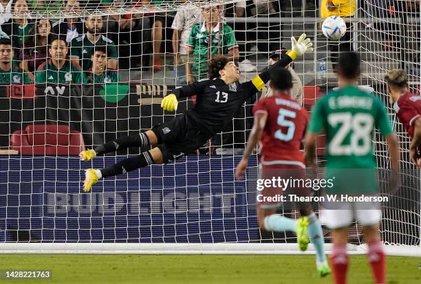 Wilmar Barrios of Colombia scores a goal past goal keeper Guillermo Ochoa of Mexico in the second half of the Mextour Send Off at Levi's Stadium on...