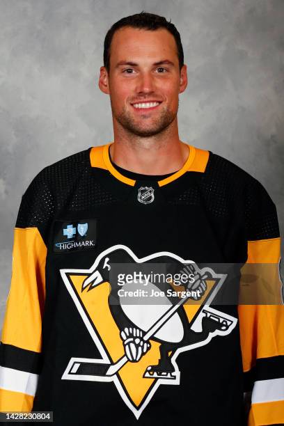 Brian Dumoulin of the Pittsburgh Penguins poses for his official headshot for the 2022-2023 season on September 21, 2022 at the UPMC Lemieux Sports...