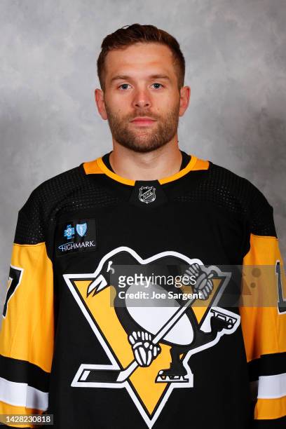 Bryan Rust of the Pittsburgh Penguins poses for his official headshot for the 2022-2023 season on September 21, 2022 at the UPMC Lemieux Sports...