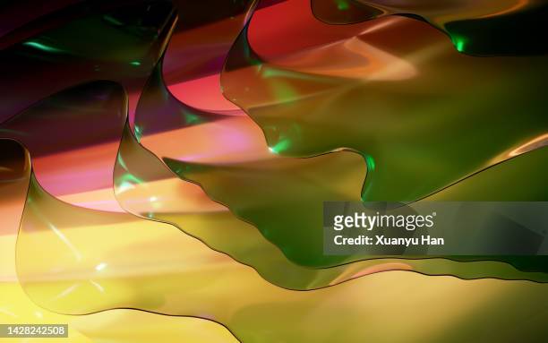 abstract transparent material wavy background - morphology foto e immagini stock