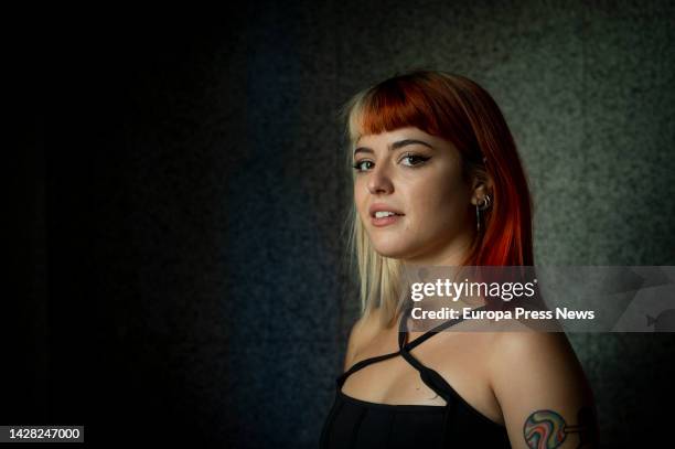 Singer Alba Reche poses during an interview with Europa Press at Universal's headquarters on September 21 in Madrid, Spain. The artist and...
