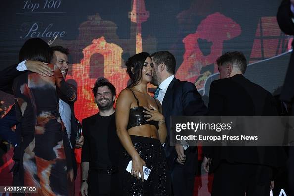 The presenter Cristina Pedroche, at the moment when her husband, chef